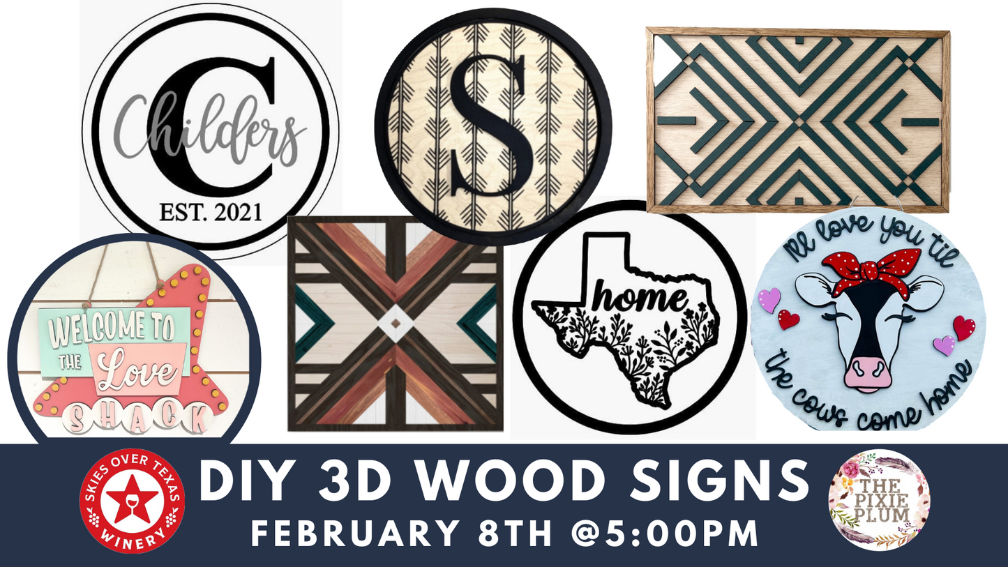 SOT 3D Wood Sign Party